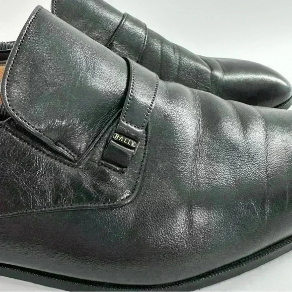 Bally mens loafers size 12 black leather slip on vintage 80s 90s main image 9